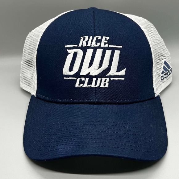 Rice Owl Club adidas Snap-Back Hat Unisex Navy/White Used Mesh‎ Trucker Cap NCAA - Picture 1 of 9